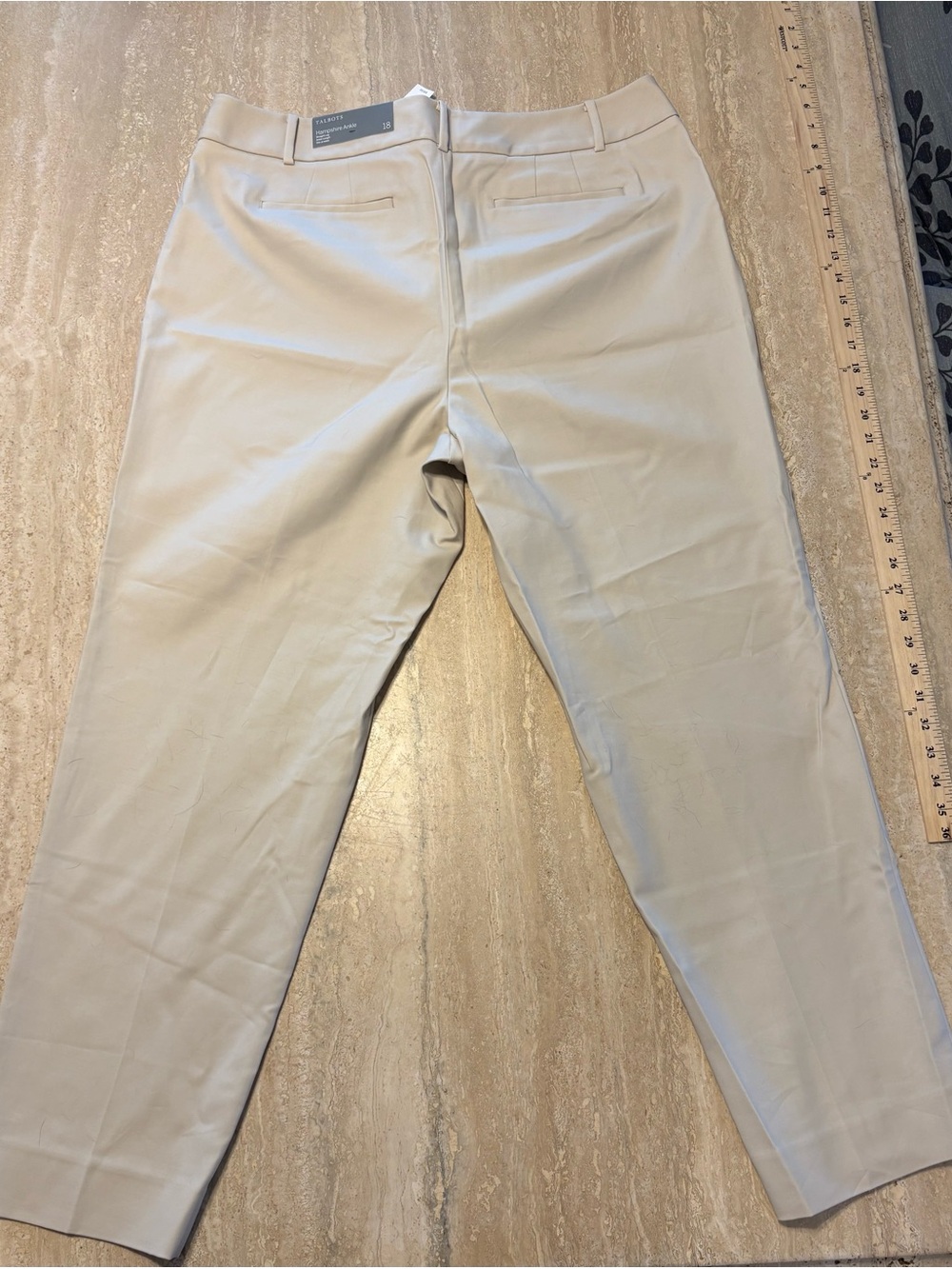 NWT Talbots Hampshire Ankle Pants Khaki Beige | Size 18 | Straight Leg